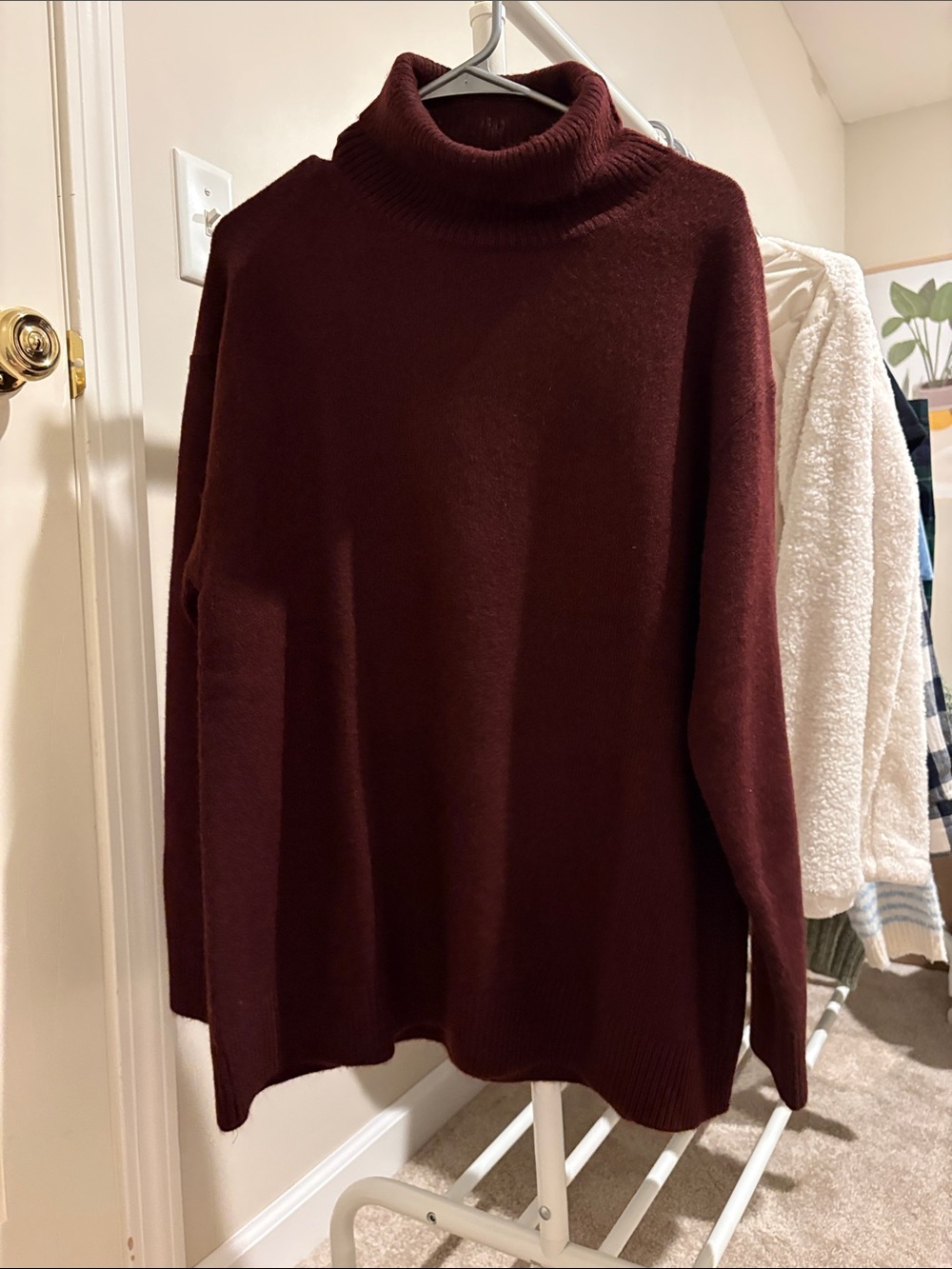 H&M Women's Turtleneck Sweater in Burgundy